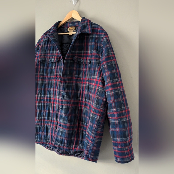 Men's Blue and red plaid button up jacket. The Foundry Supply Co. 2XLT - Picture 3 of 6